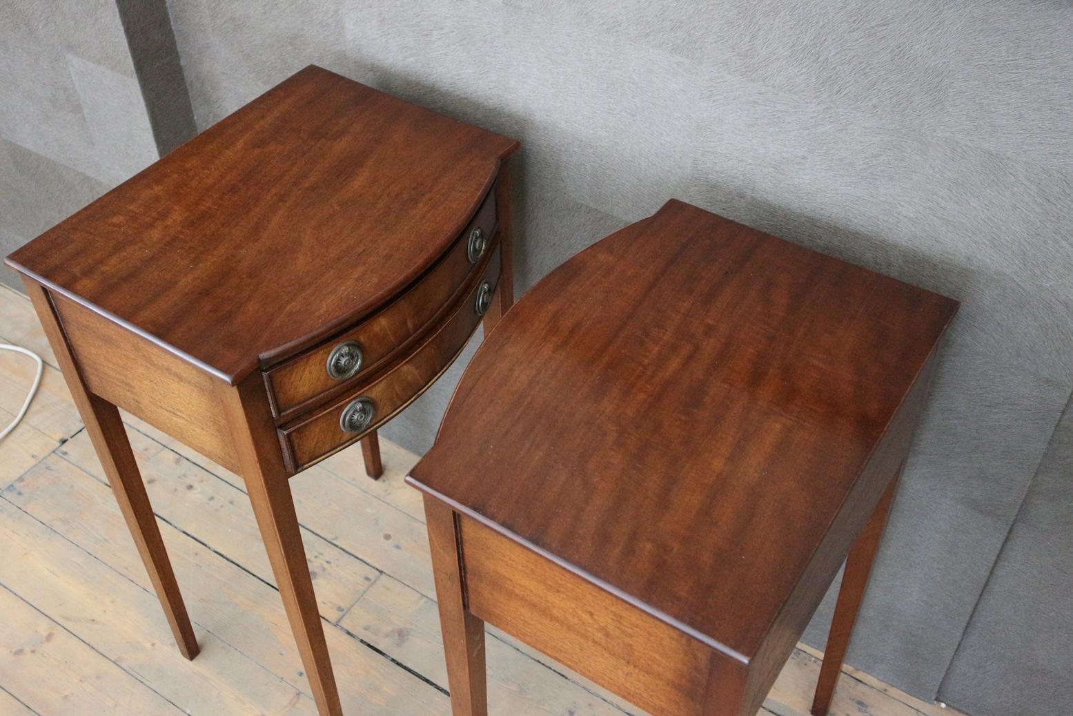 Early 20th Century Set of Two Antique Mahogany Bedside Tables
