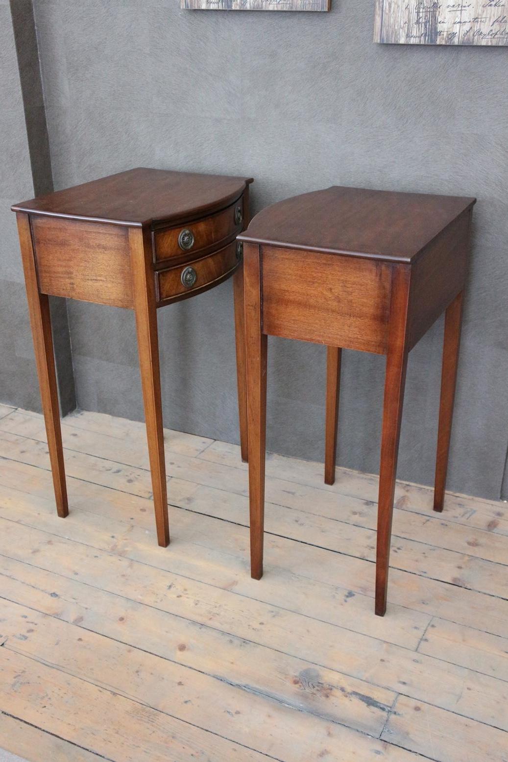 Set of Two Antique Mahogany Bedside Tables 1
