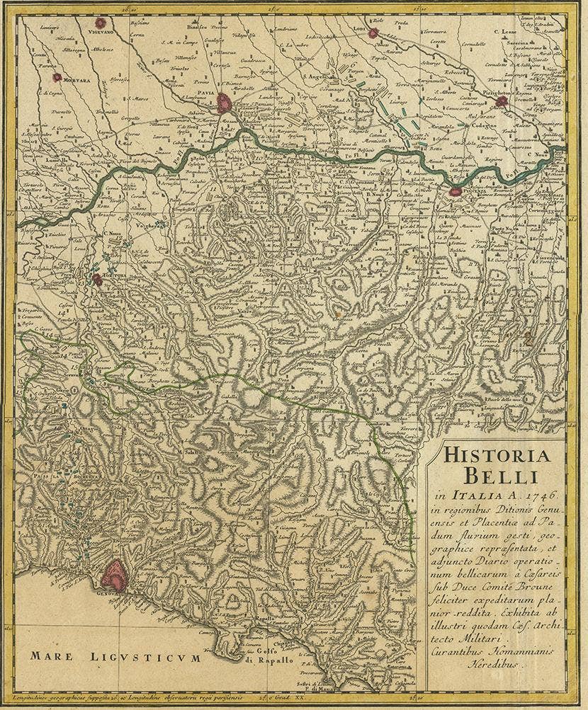 Set of Two Antique Maps of Northern Italy by Homann Heirs, 1754
