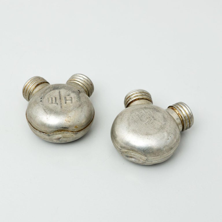 Set of Two Antique Oil Canteens, circa 1950 For Sale at 1stDibs
