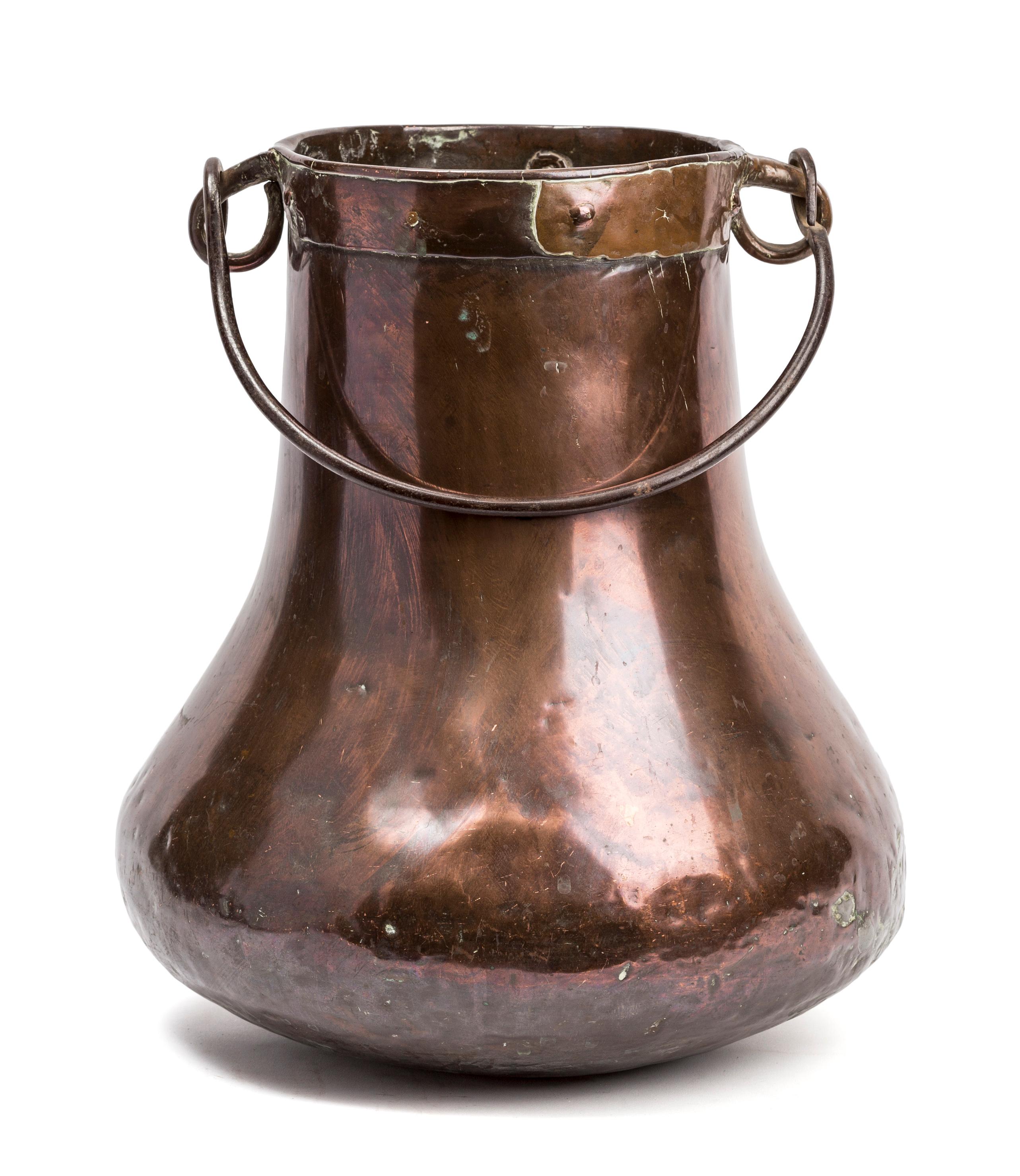 Copper containers of varying shapes and sizes have been used in Spanish homes and kitchens for many centuries. Copper and its alloys were particularly popular metals for storing and preparing foodstuffs, not only because they were they durable, but
