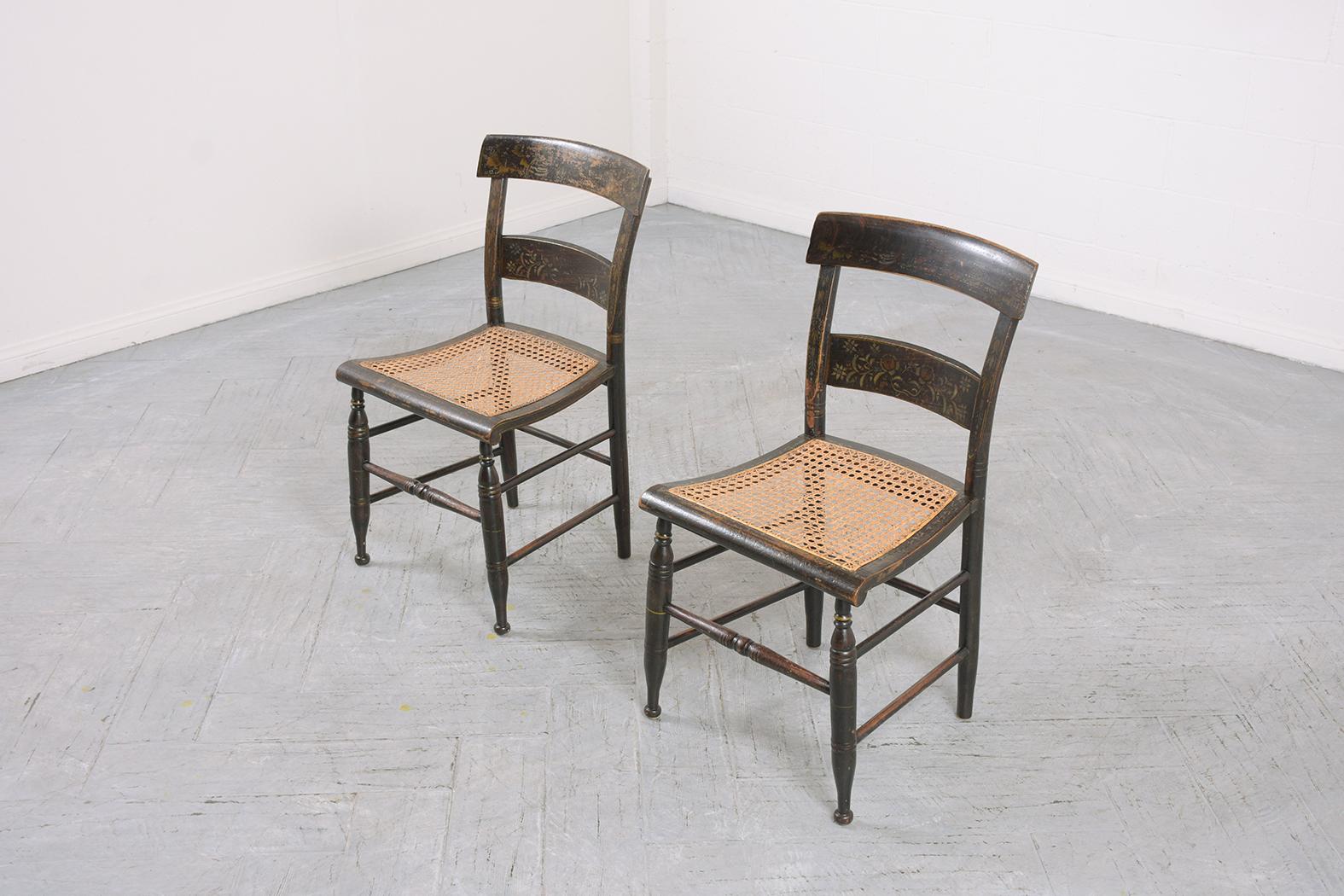 Two Antique Cane Chairs 3