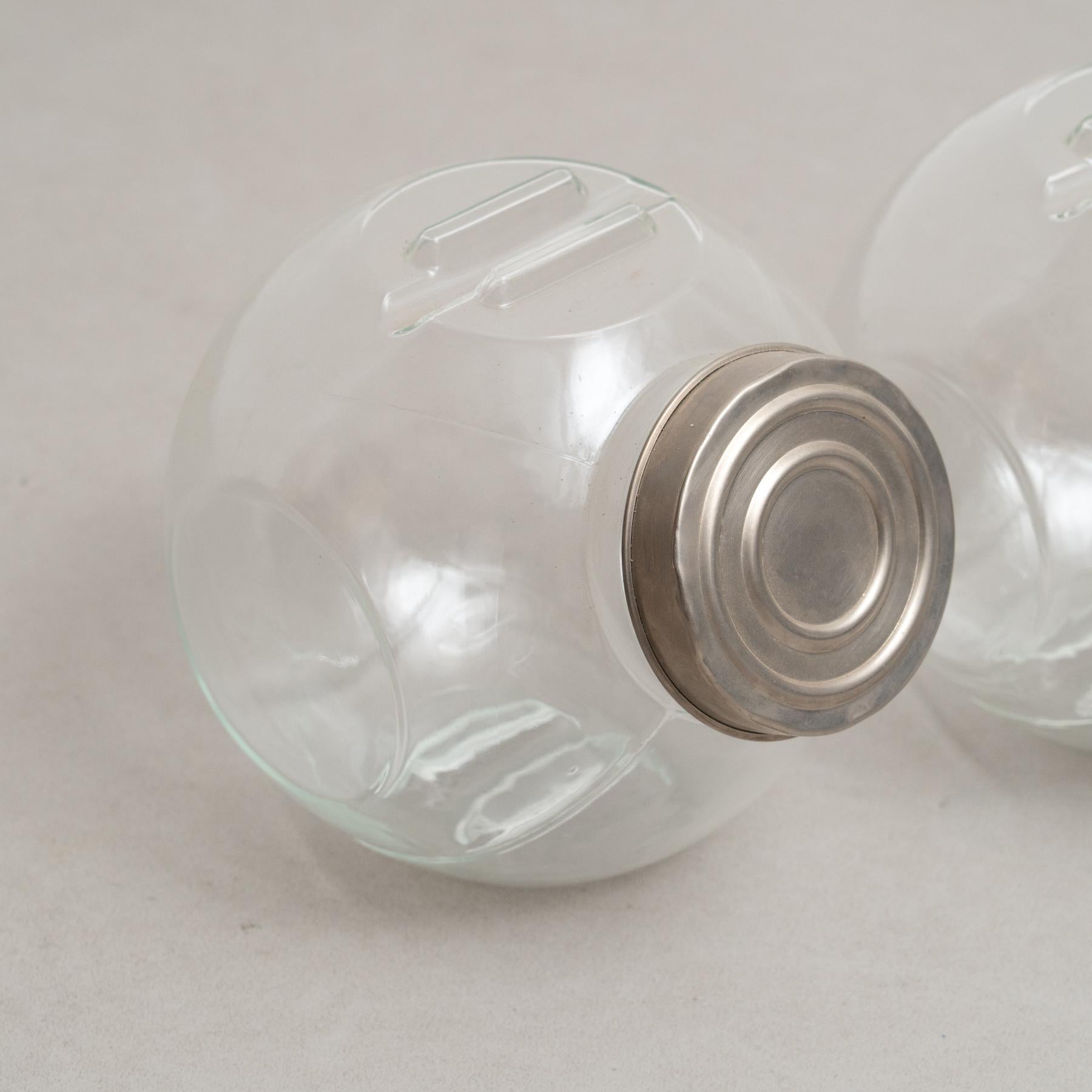 Set of Two Antique Spanish Candy Glass Container, circa 1930 6