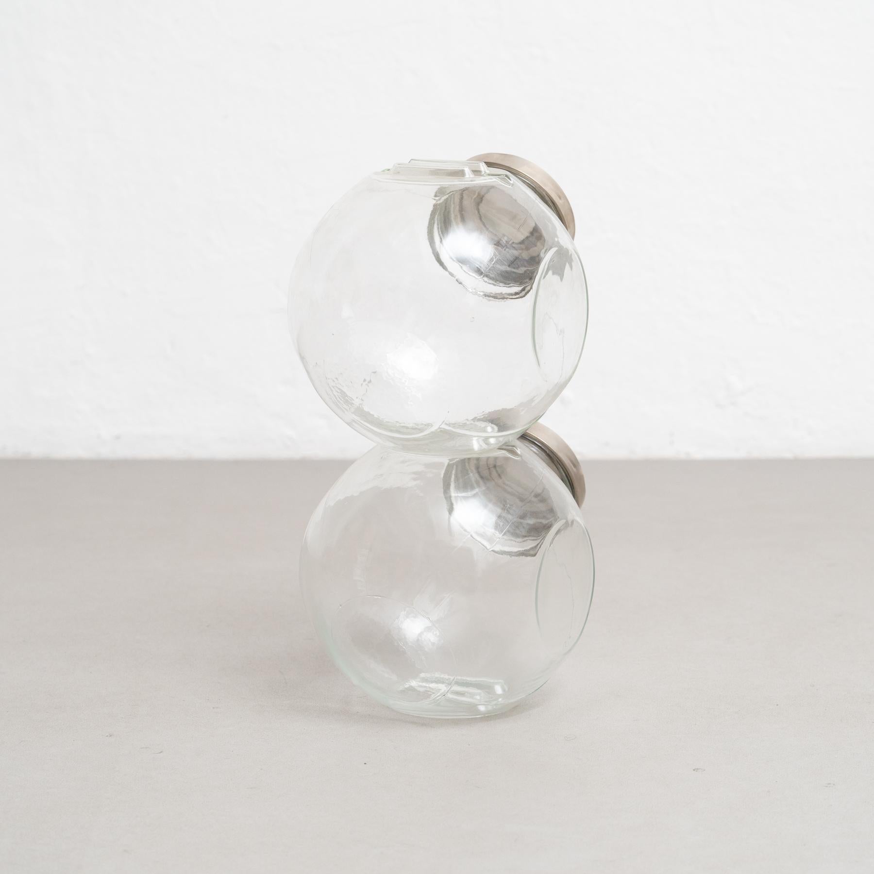 Set of Two Antique Spanish Candy Glass Container, circa 1930 For Sale 3