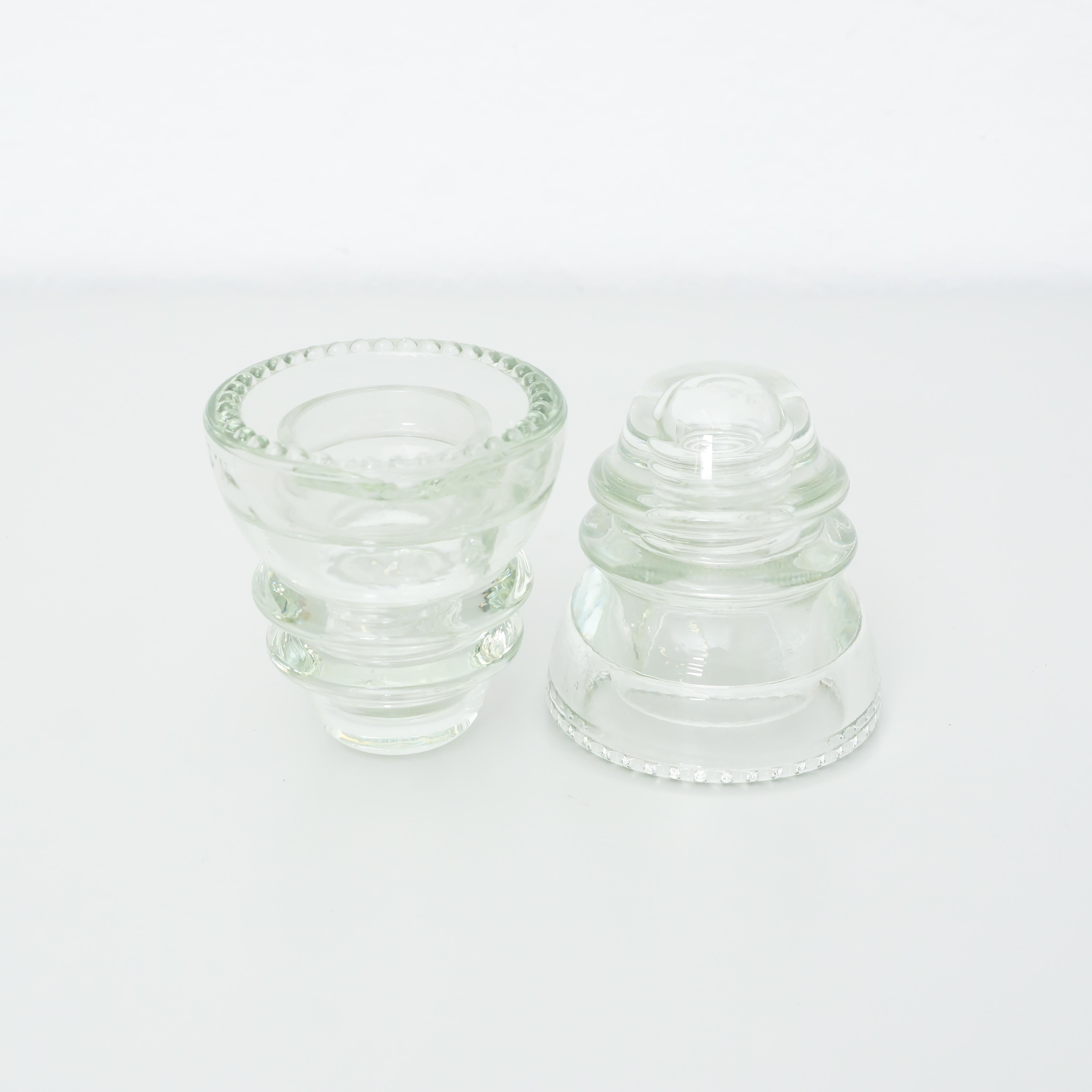 Mid-20th Century Set of Two Antique Traditional Spanish 'Jícaras' in Glass, circa 1940