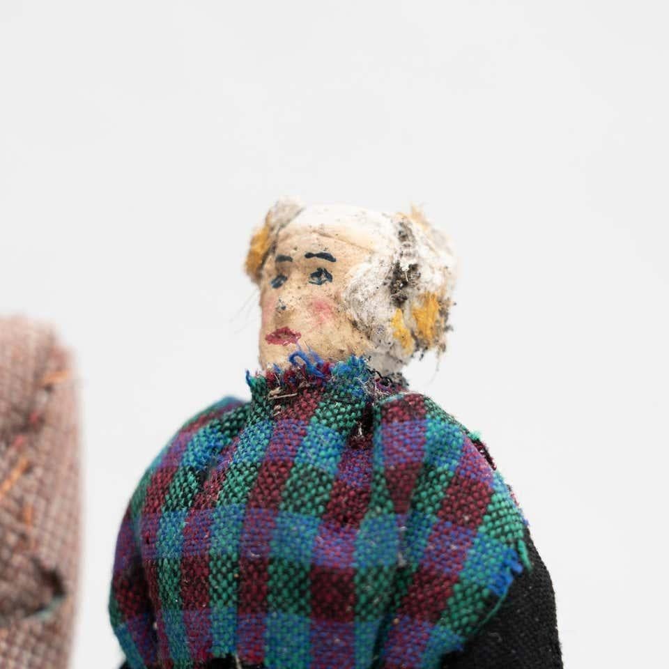 Set of Two Antique Traditional Spanish Rag Doll, circa 1920 For Sale 4