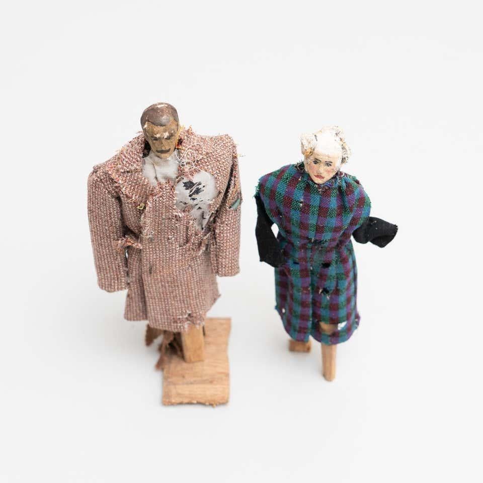 Set of Two Antique Traditional Spanish Rag Doll, circa 1920 6