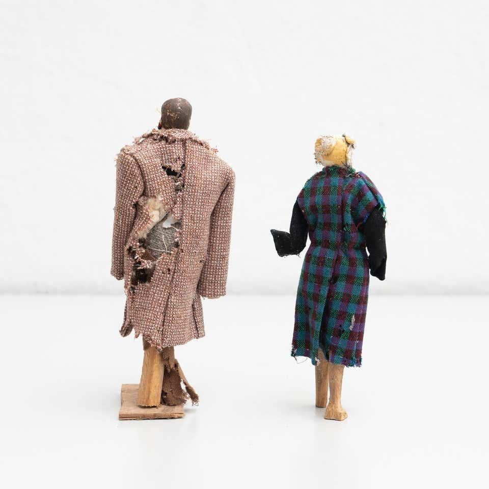 Set of Two Antique Traditional Spanish Rag Doll, circa 1920 For Sale 8
