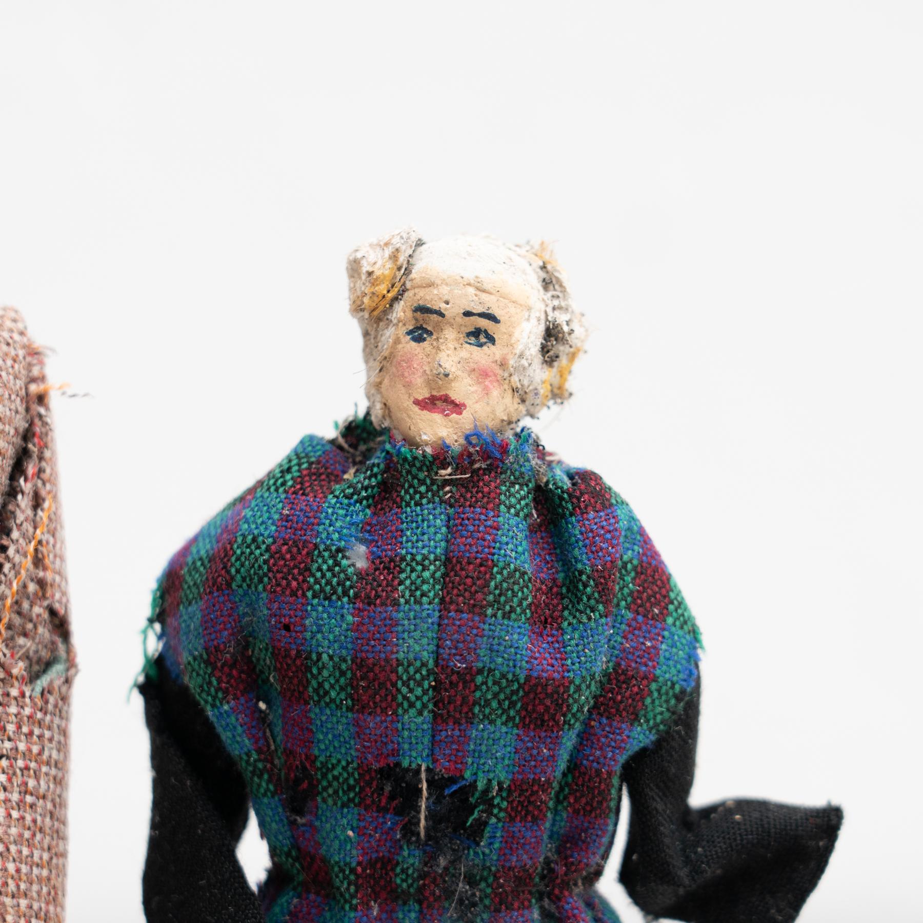 Set of Two Antique Traditional Spanish Rag Doll, circa 1920 In Good Condition In Barcelona, Barcelona