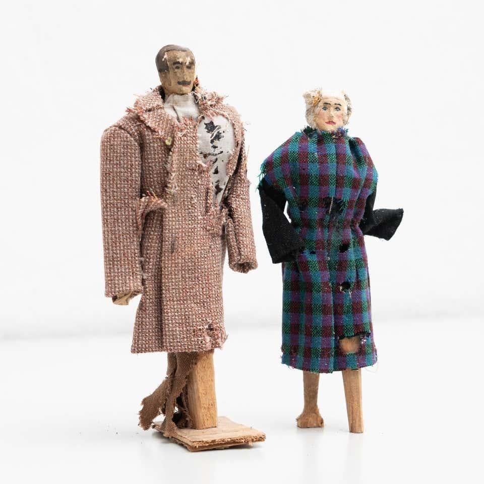 Early 20th Century Set of Two Antique Traditional Spanish Rag Doll, circa 1920 For Sale