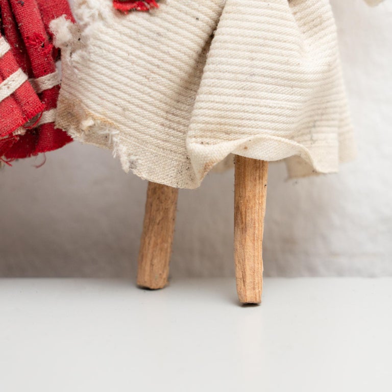 Set of Two Antique Traditional Spanish Rag Doll, circa 1920 For Sale at