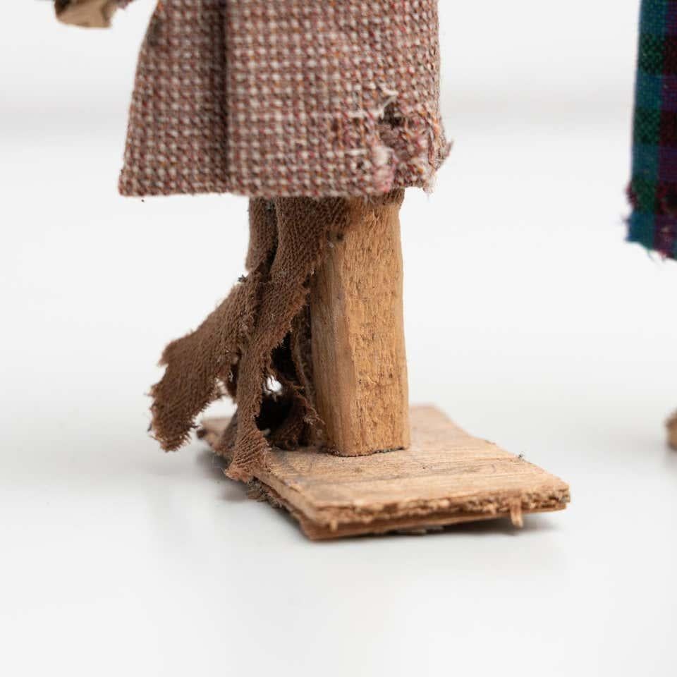 Set of Two Antique Traditional Spanish Rag Doll, circa 1920 For Sale 2