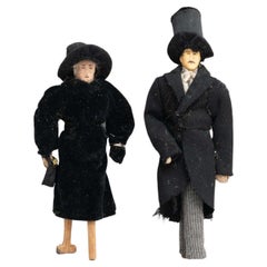 Set of Two Antique Traditional Spanish Rag Doll, circa 1920