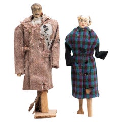 Set of Two Antique Traditional Spanish Rag Doll, circa 1920