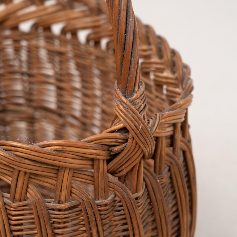 Set of Two Antique Wicker Basket, circa 1970 For Sale at 1stDibs