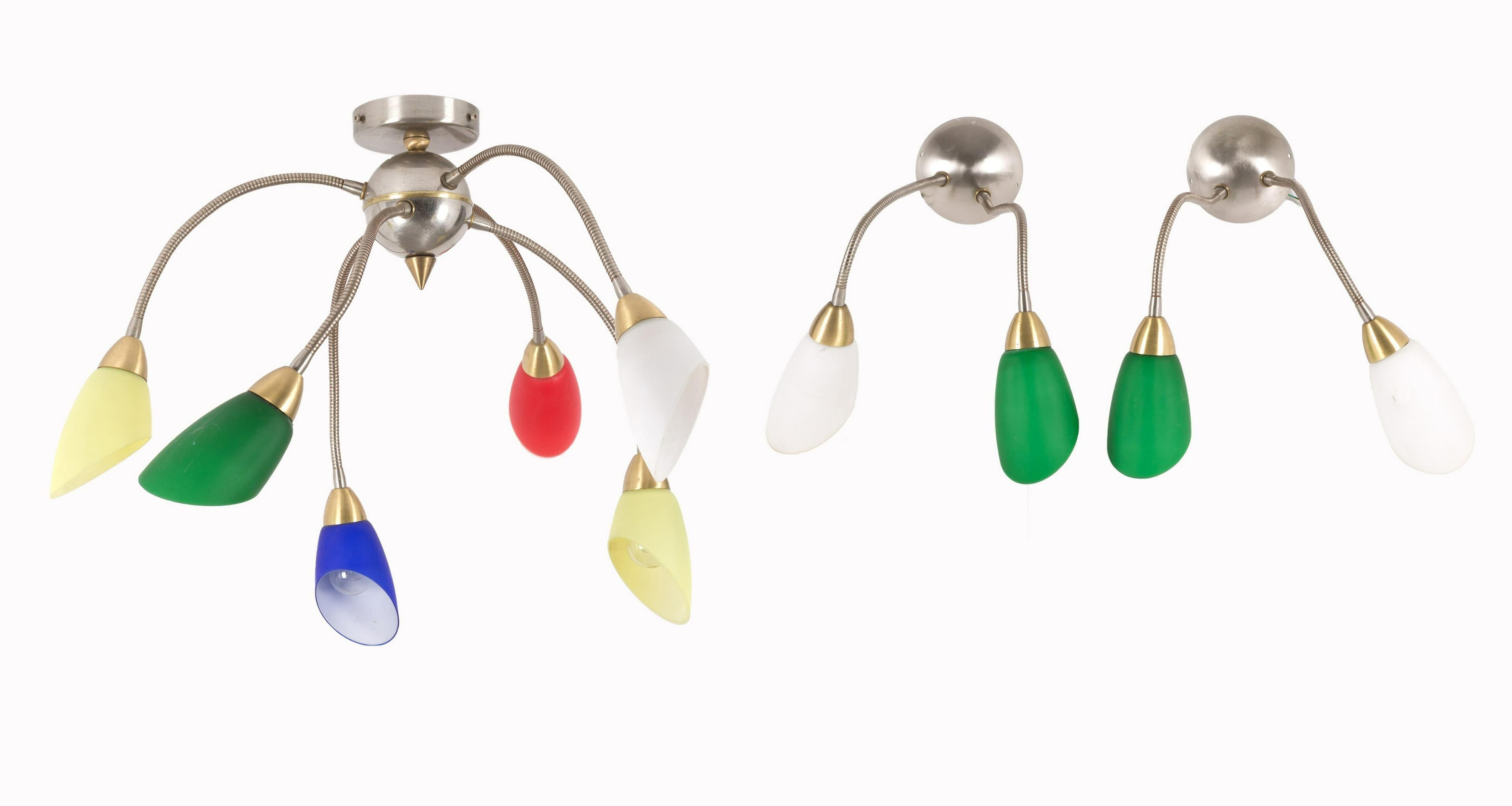 Set of Two Appliques and One Wall Lamp in Glass Italian Manufacture, 1960s en Bueno estado para la venta en Montecatini Terme, IT