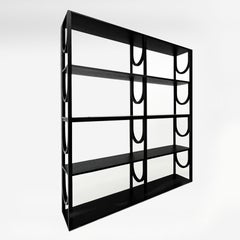 Ensemble de deux étagères modulaires Arch en bois courbé et chêne massif par Note Studio