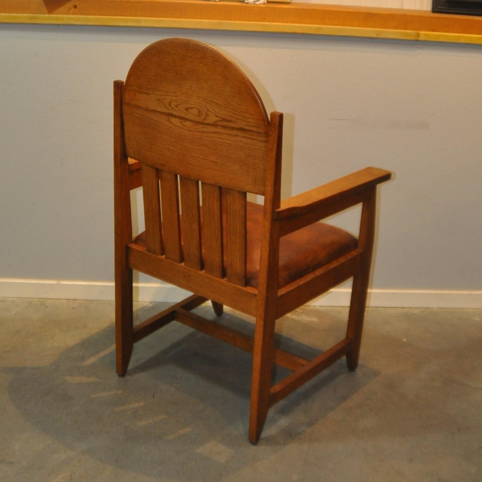 Ensemble de deux fauteuils en cuir de mouton par Hendrik Wouda, Pays-Bas, années 1930 4