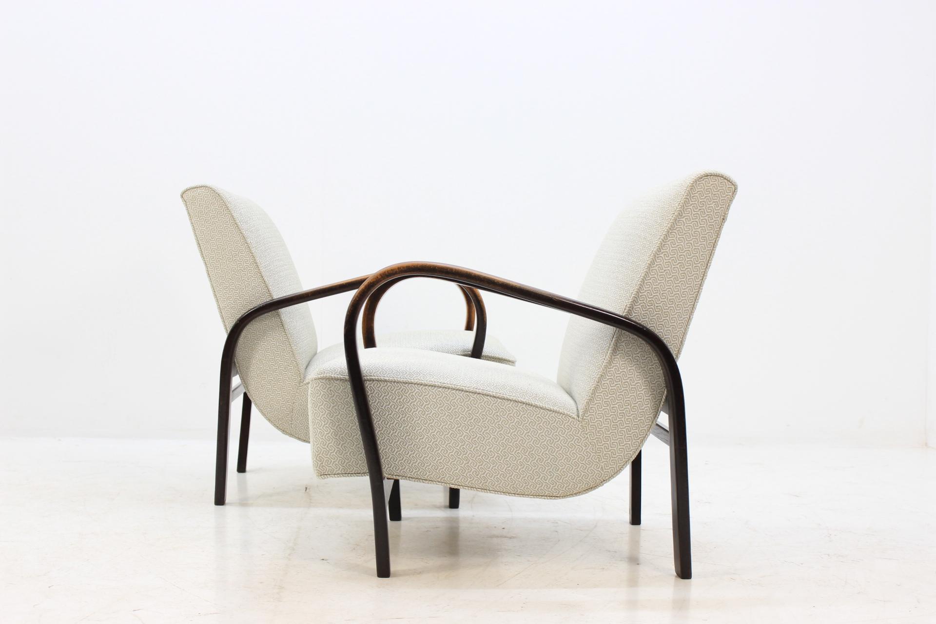 Oak Set of Two Armchair by Karel Koželka, Antonín Kropáček, 1960s