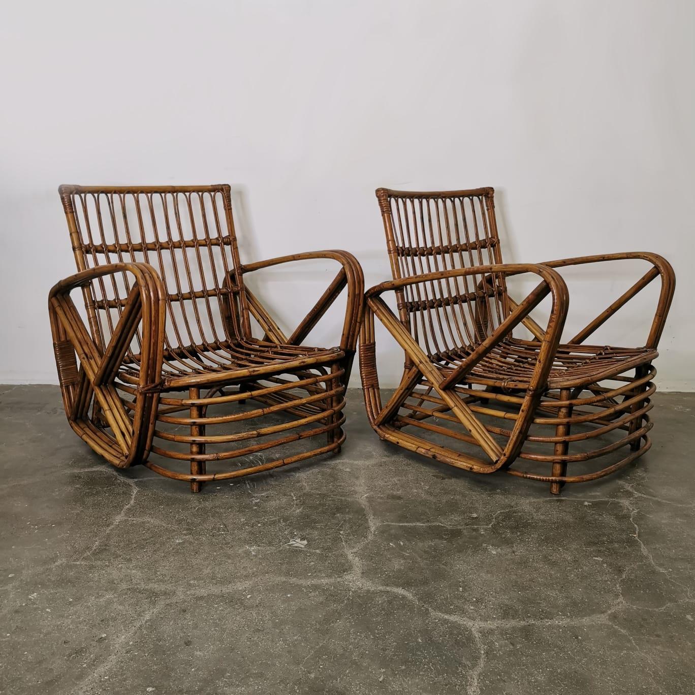 Milieu du XXe siècle Ensemble de deux fauteuils par Paul Frankl, Dal Vera en vente