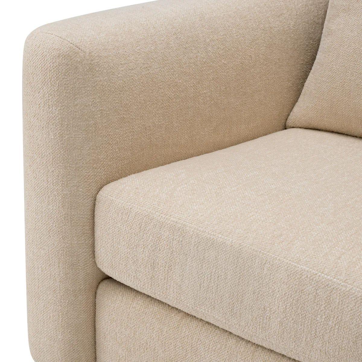 Set aus zwei Sesseln - Natürliches Eichenfurnier und beiger Stoff im Angebot 3