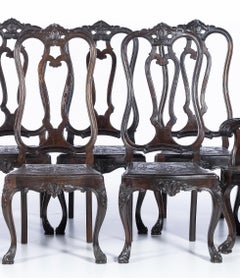 Set of Two Armchairs and Seven Chairs Portugal, late 19th century