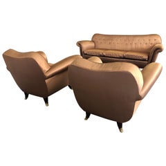 Set of Two Armchairs and Sofa by Guglielmo Ulrich, Italy, 1940s