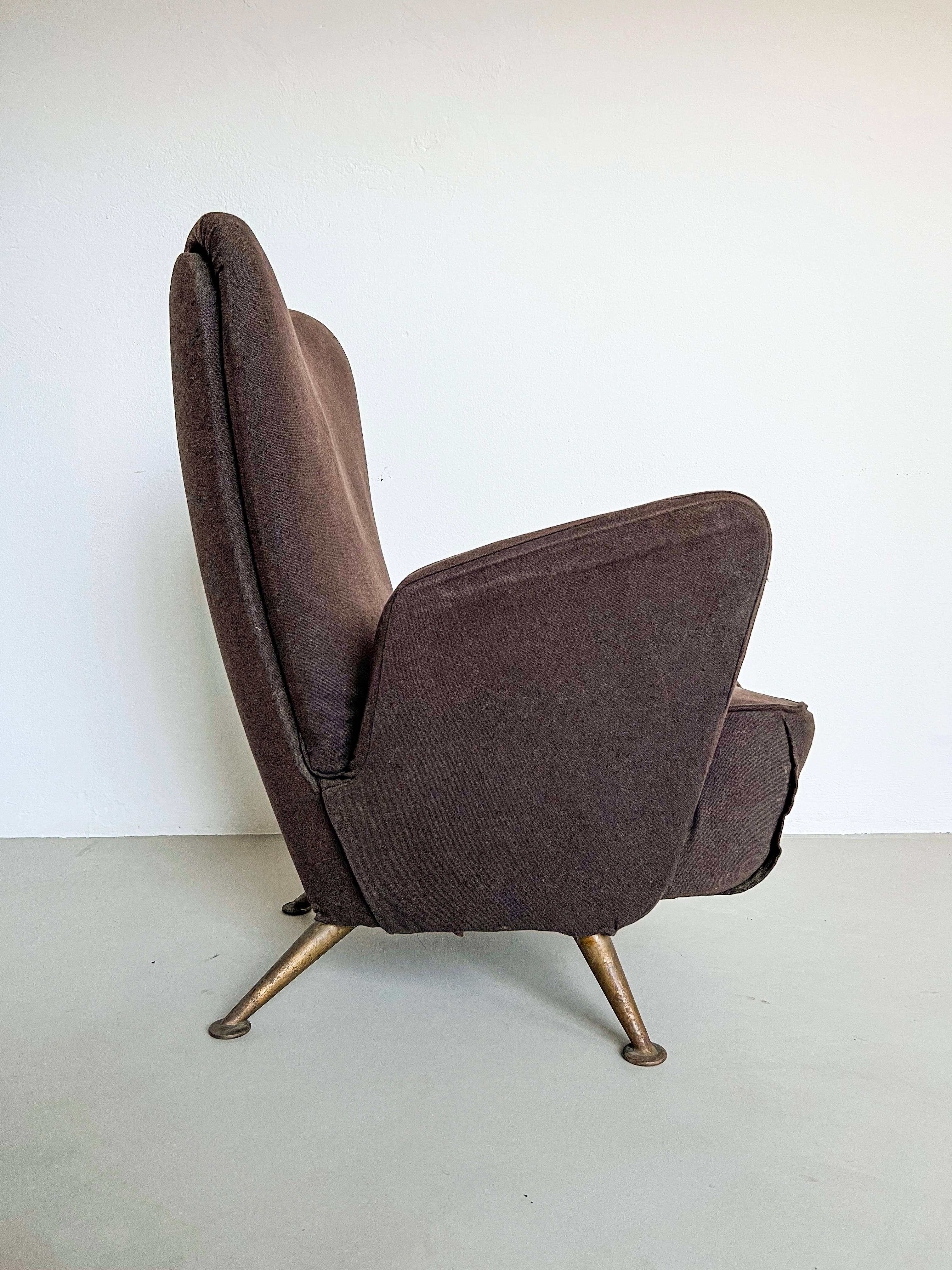 Mid-Century Modern Set of Two Armchairs by Gio Ponti and Giulio Minoletti for the Settebello Train For Sale