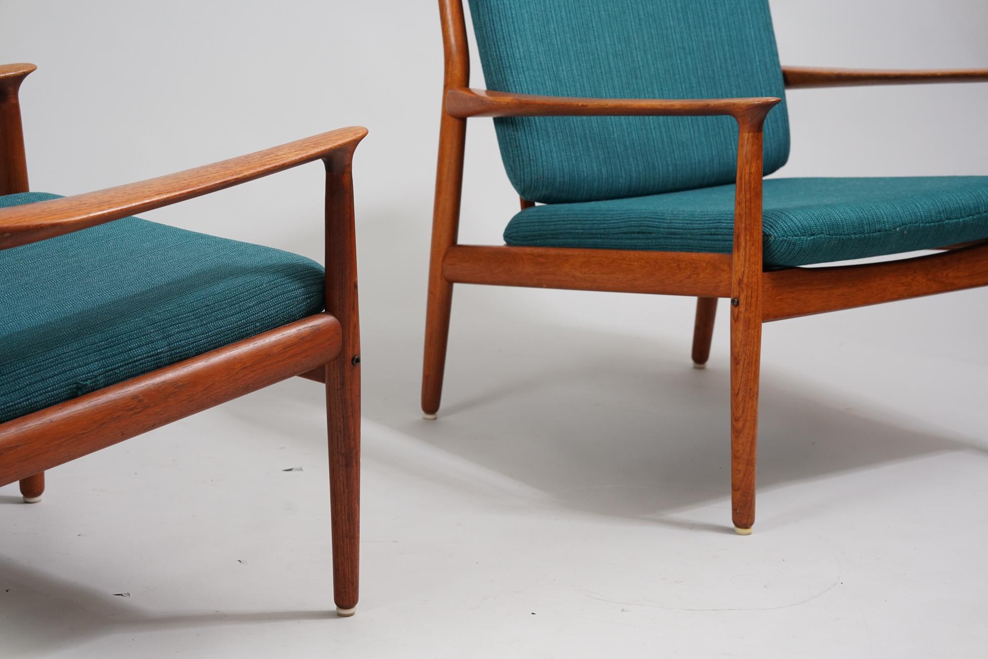 Danish Set of Two Armchairs by Grete Jalk, 1960s For Sale