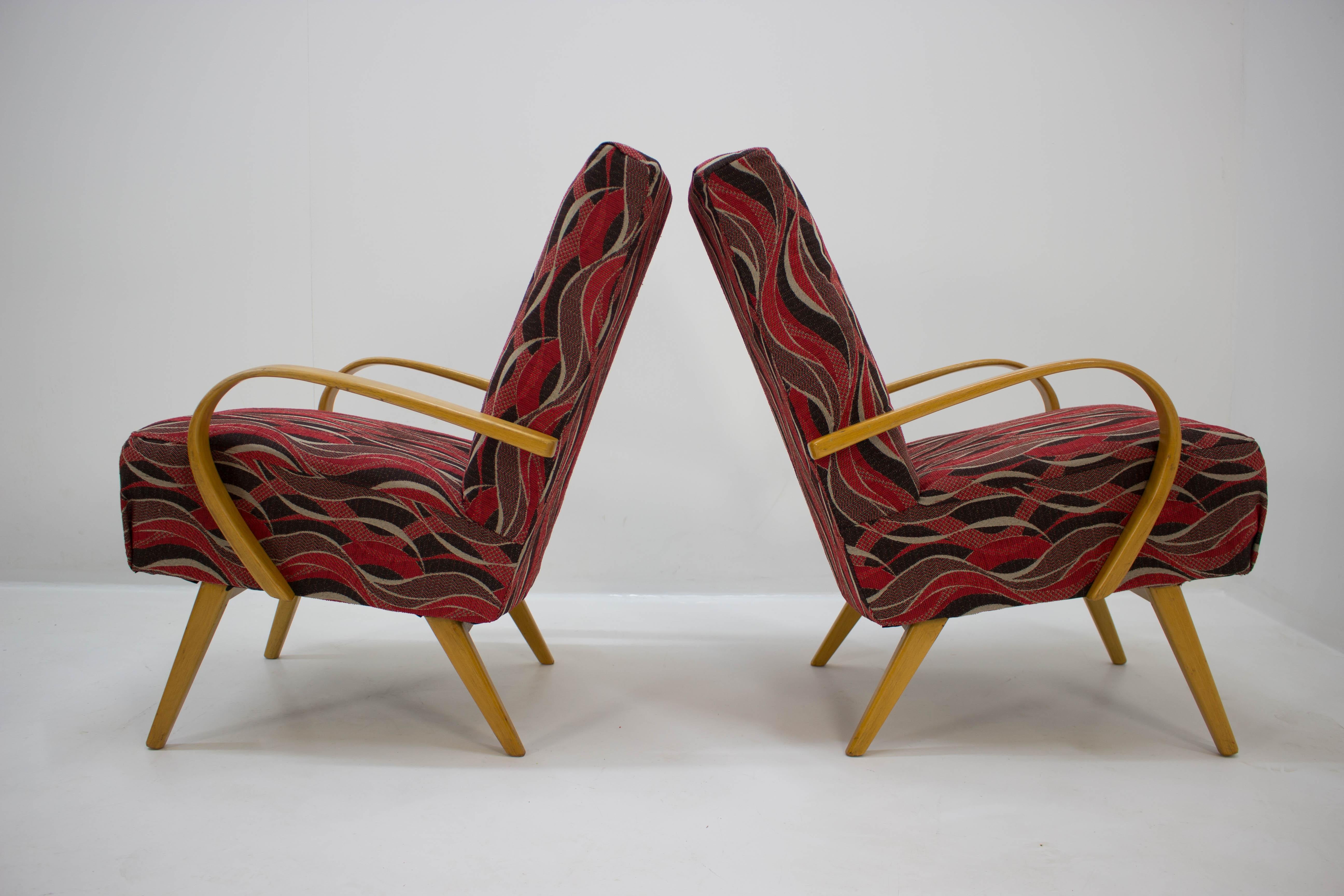 Mid-20th Century Set of Two Armchairs by Jaroslav Smidek for TON, 1960s