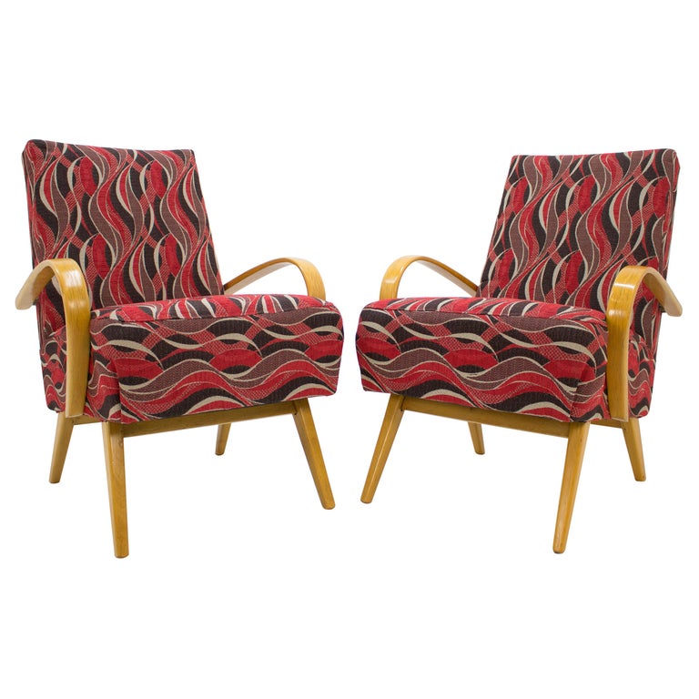 Set of Two Armchairs by Jaroslav Smidek for TONNE, 1960s For Sale