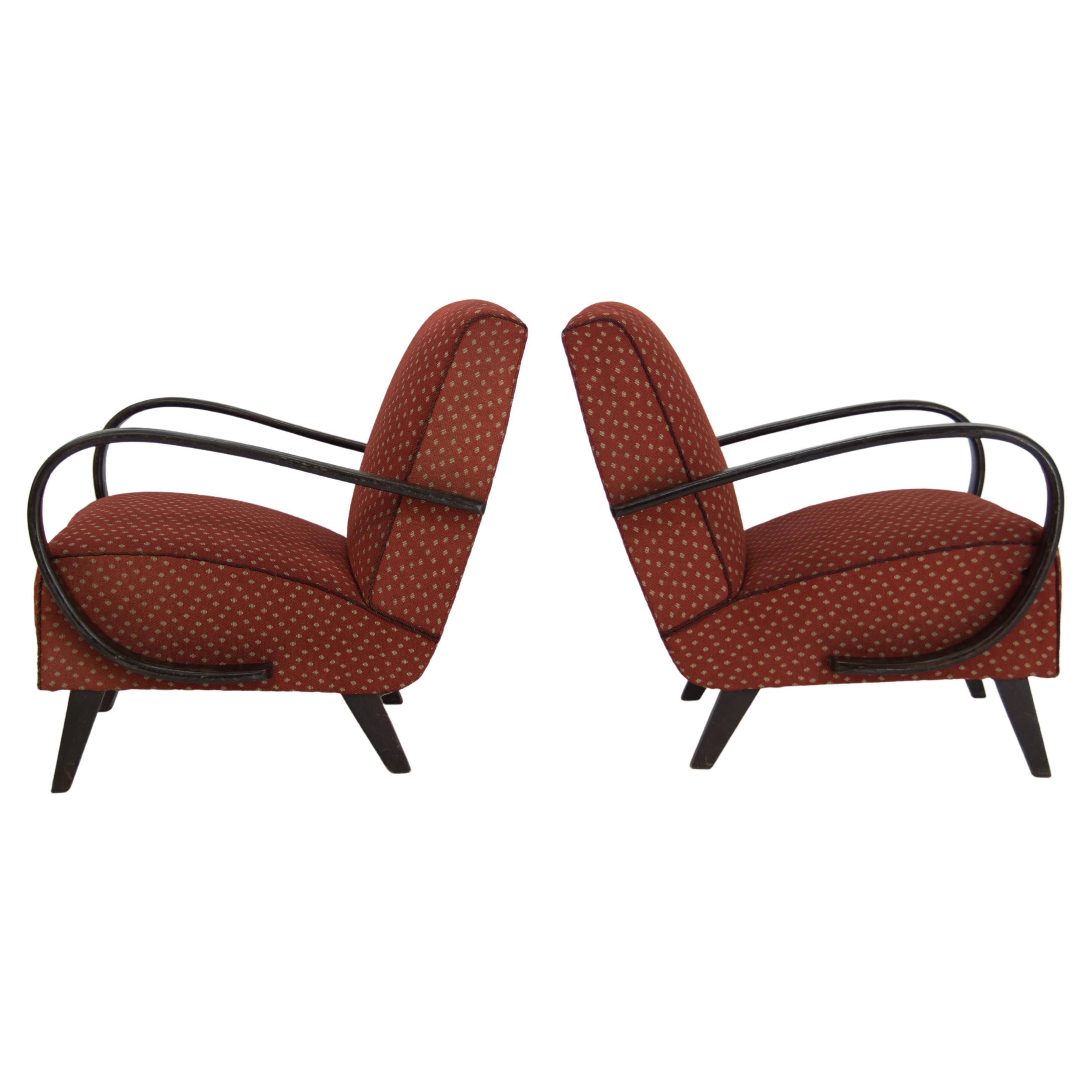 Set of Two Armchairs by Jindrich Halabala, 1940s