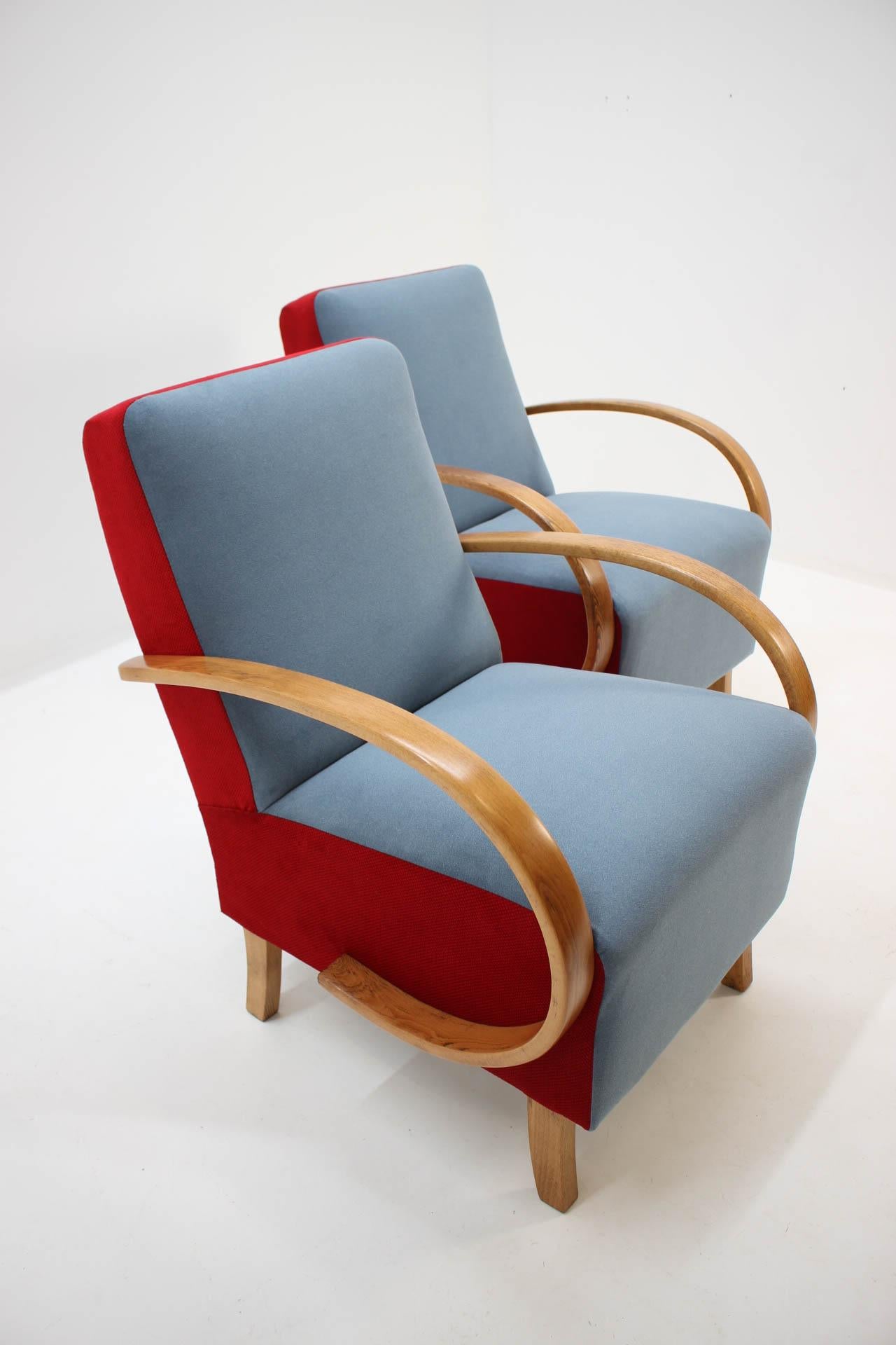 Set of Two Armchairs by Jindřich Halabala, 1950s 3