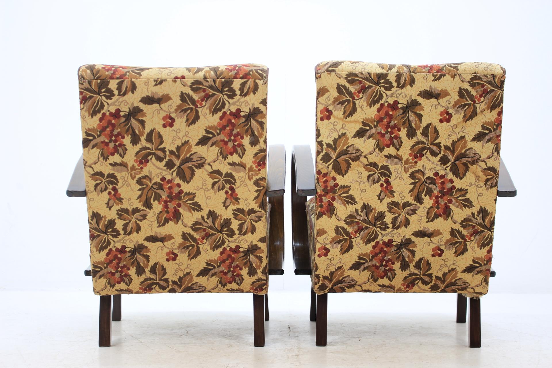 Mid-Century Modern Set of Two Armchairs by Jindřich Halabala, 1950s