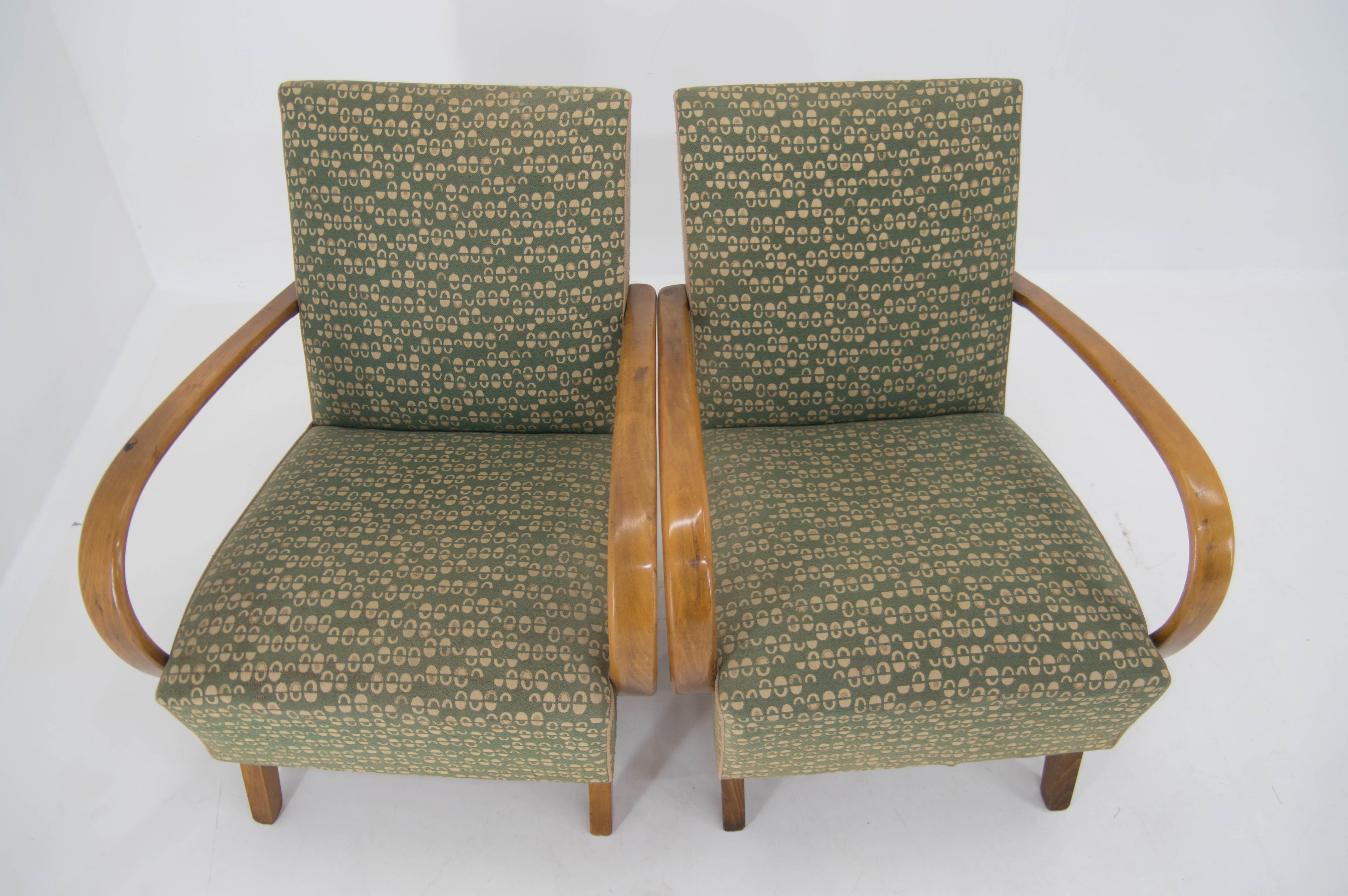 Set of Two Armchairs by Jindrich Halabala, 1950s In Good Condition In Praha, CZ