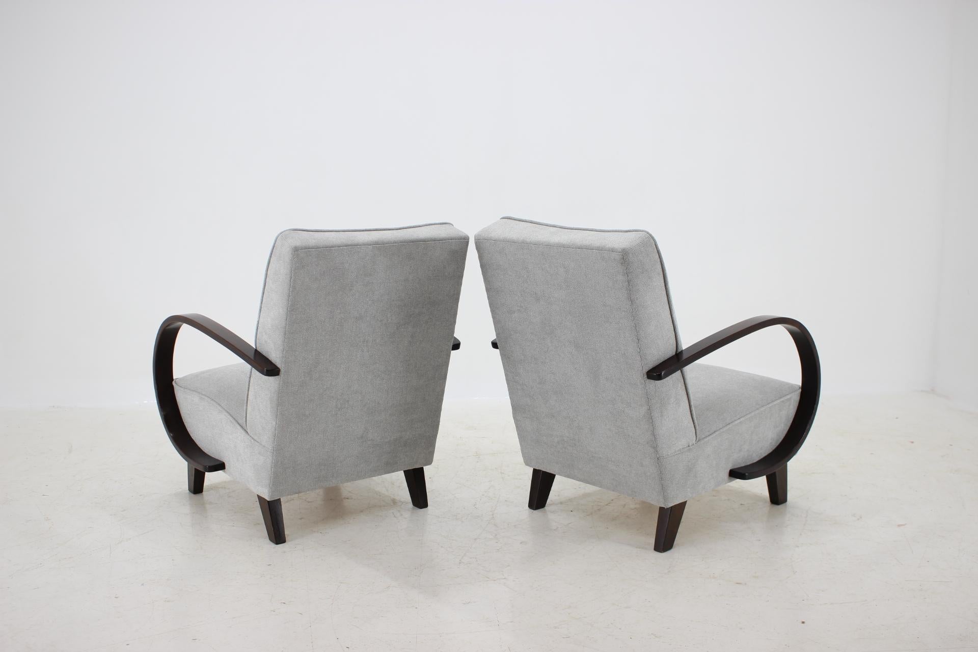 Czech Set of Two Armchairs by Jindrich Halabala, 1960s