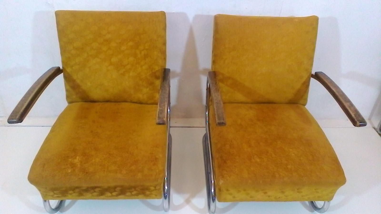 Set of two armchairs by Jindřich Halabala, Bauhaus - Műcke & Meider, 1930s 1