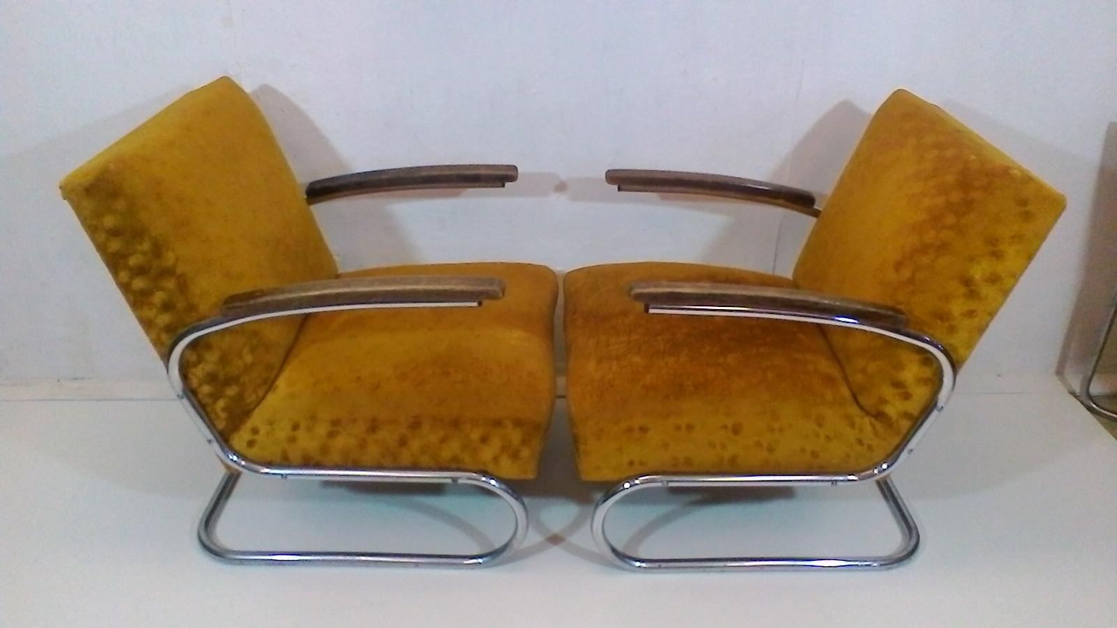 Set of two armchairs by Jindřich Halabala, Bauhaus - Műcke & Meider, 1930s 2