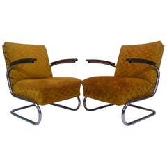 Set of two armchairs by Jindřich Halabala, Bauhaus - Műcke & Meider, 1930s