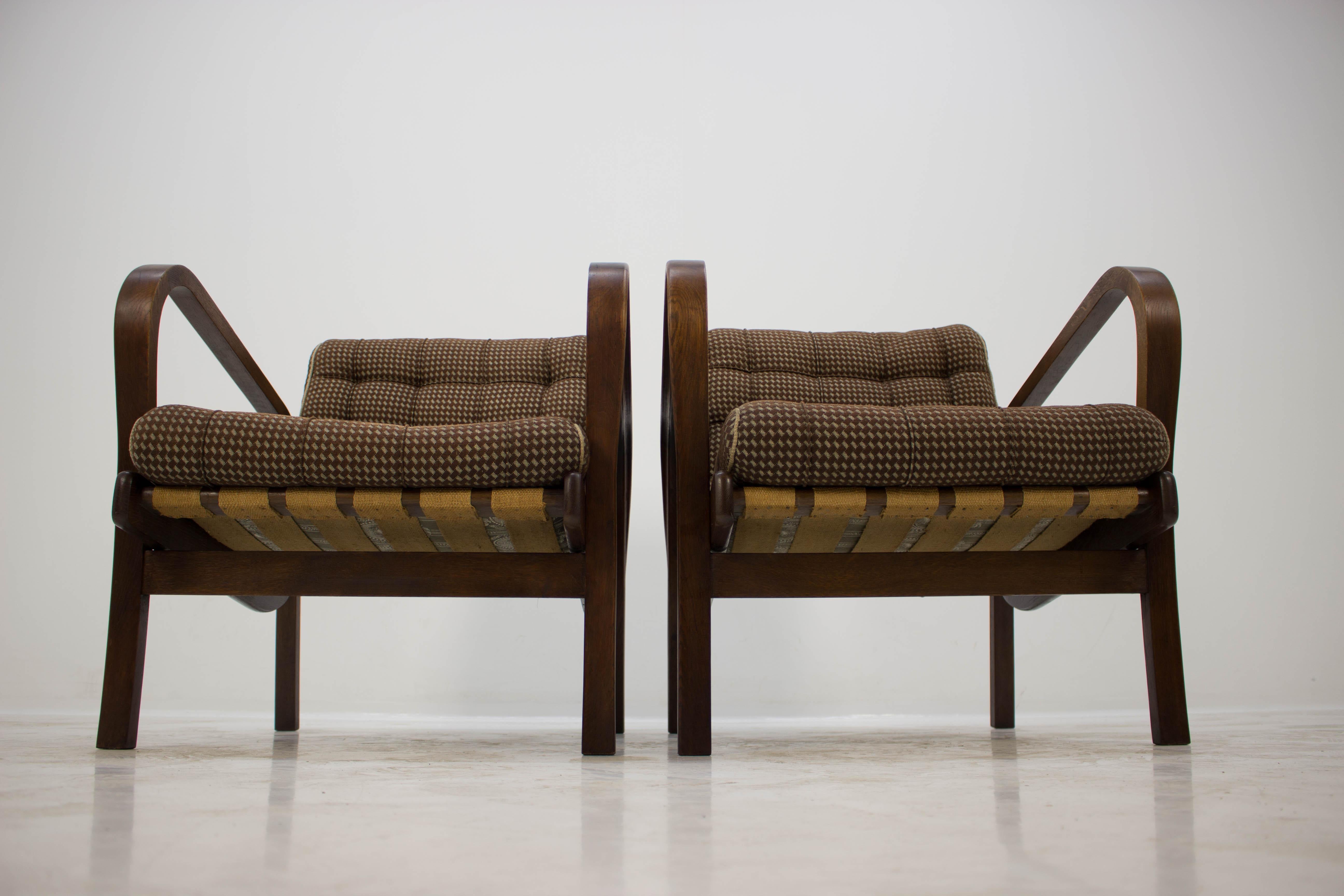 Set of Two Armchairs by Karel Kozelka and Antonin Kropacek, 1940s 1