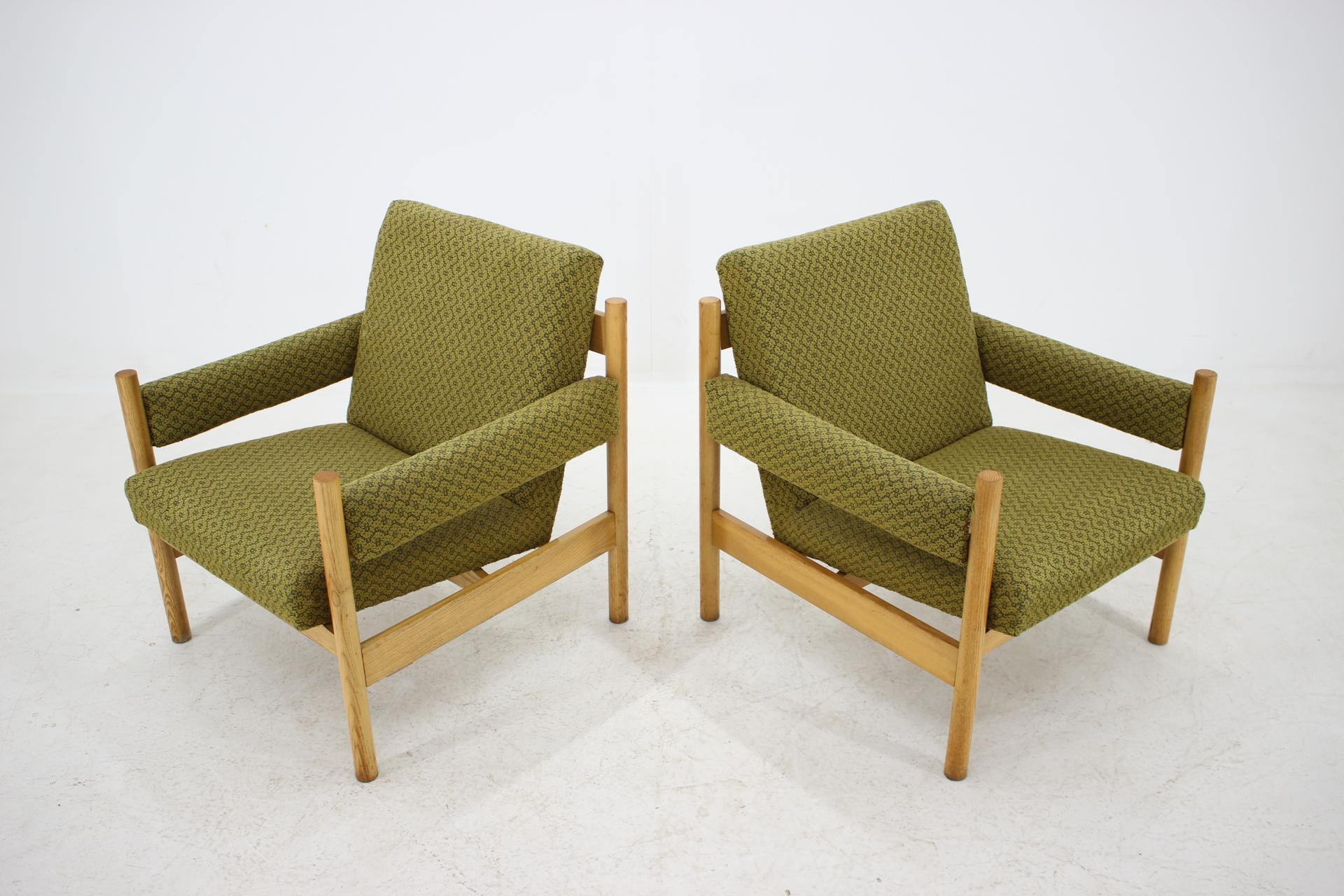 Fabric Set of Two Armchairs by Mona, 1974