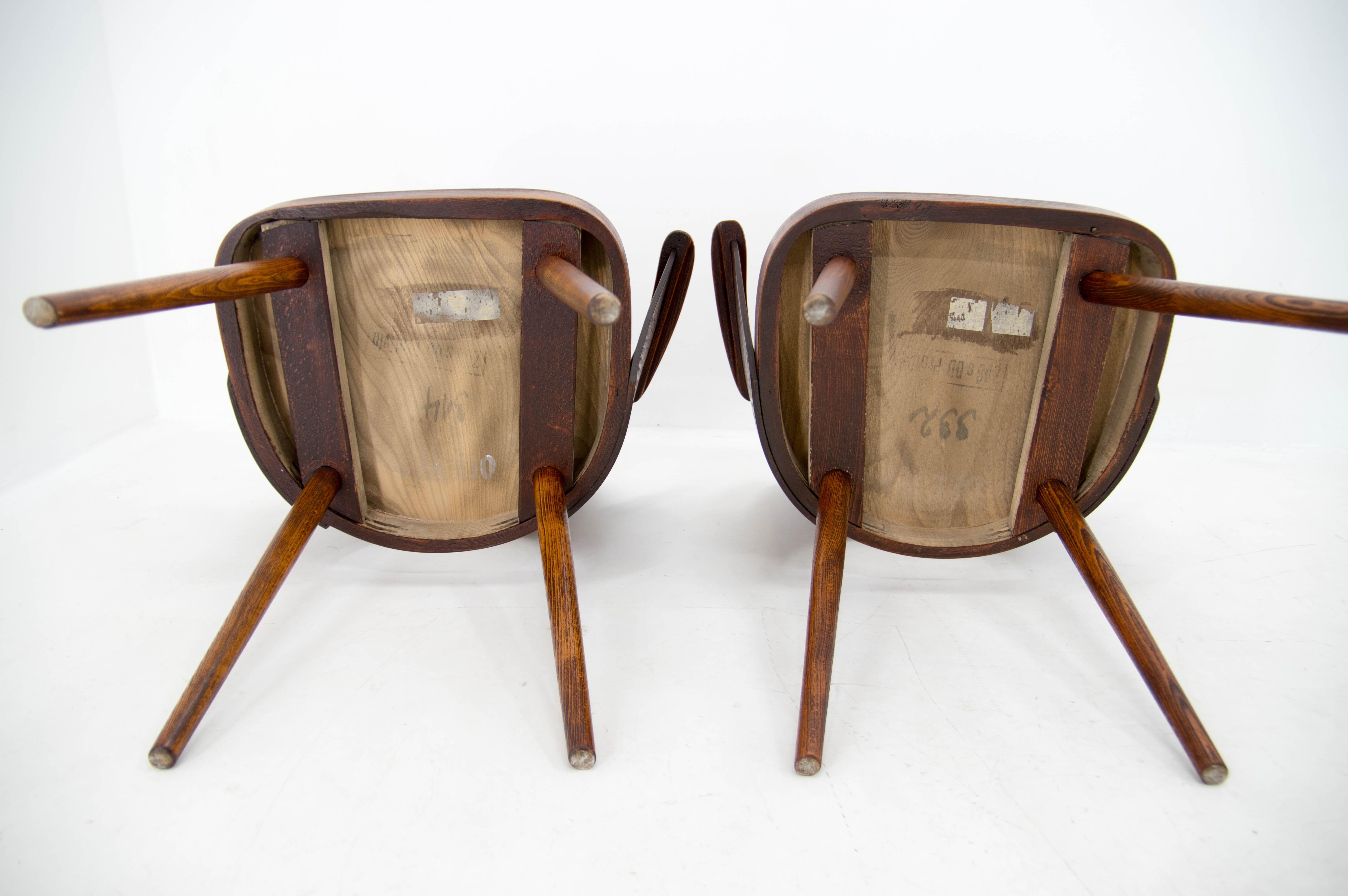 Wood Set of Two Armchairs by Oswald Haerdtl, 1950s