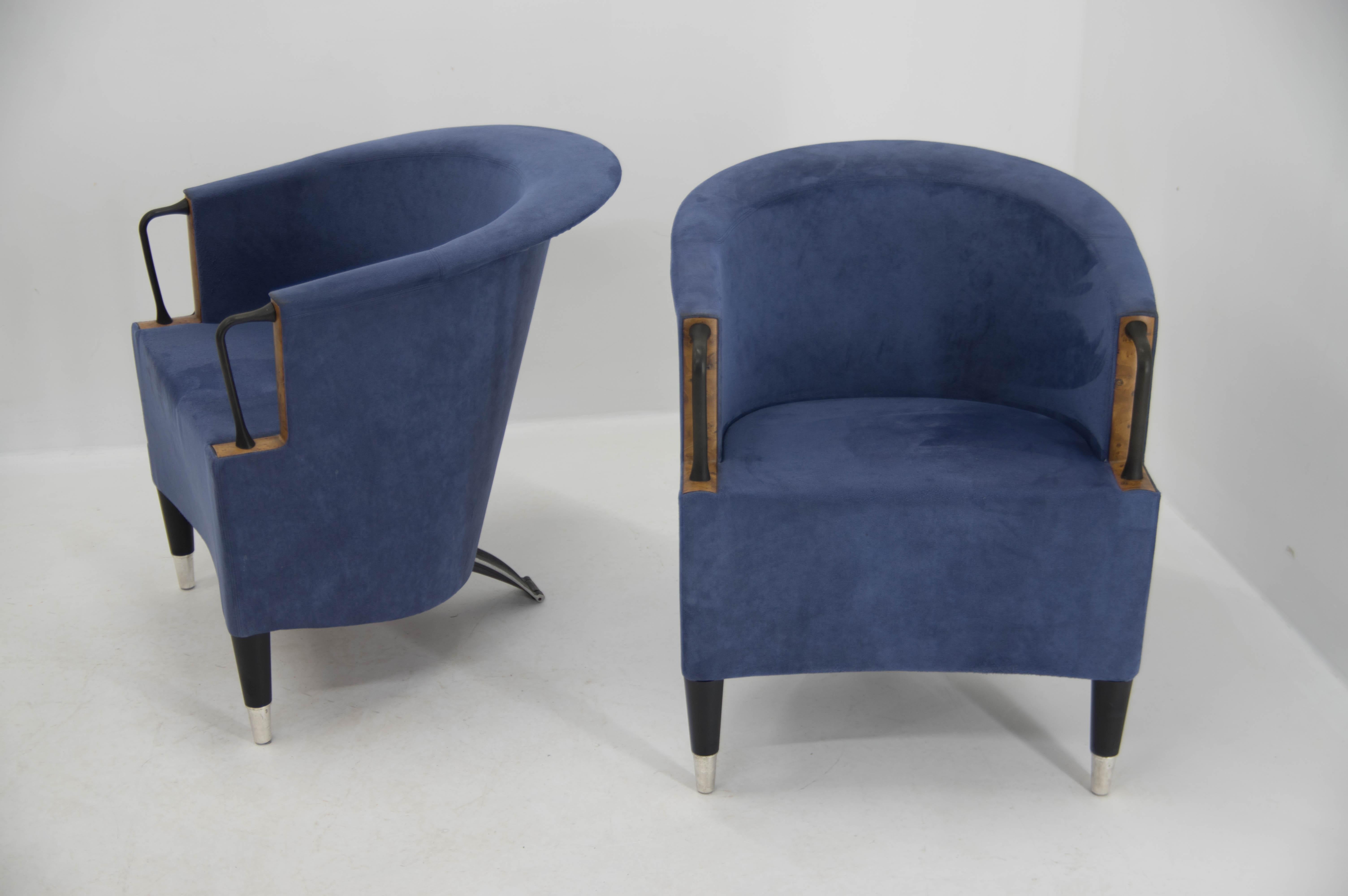 Italian Set of Two Armchairs by Paolo Piva for B&B Italia, 1980s For Sale