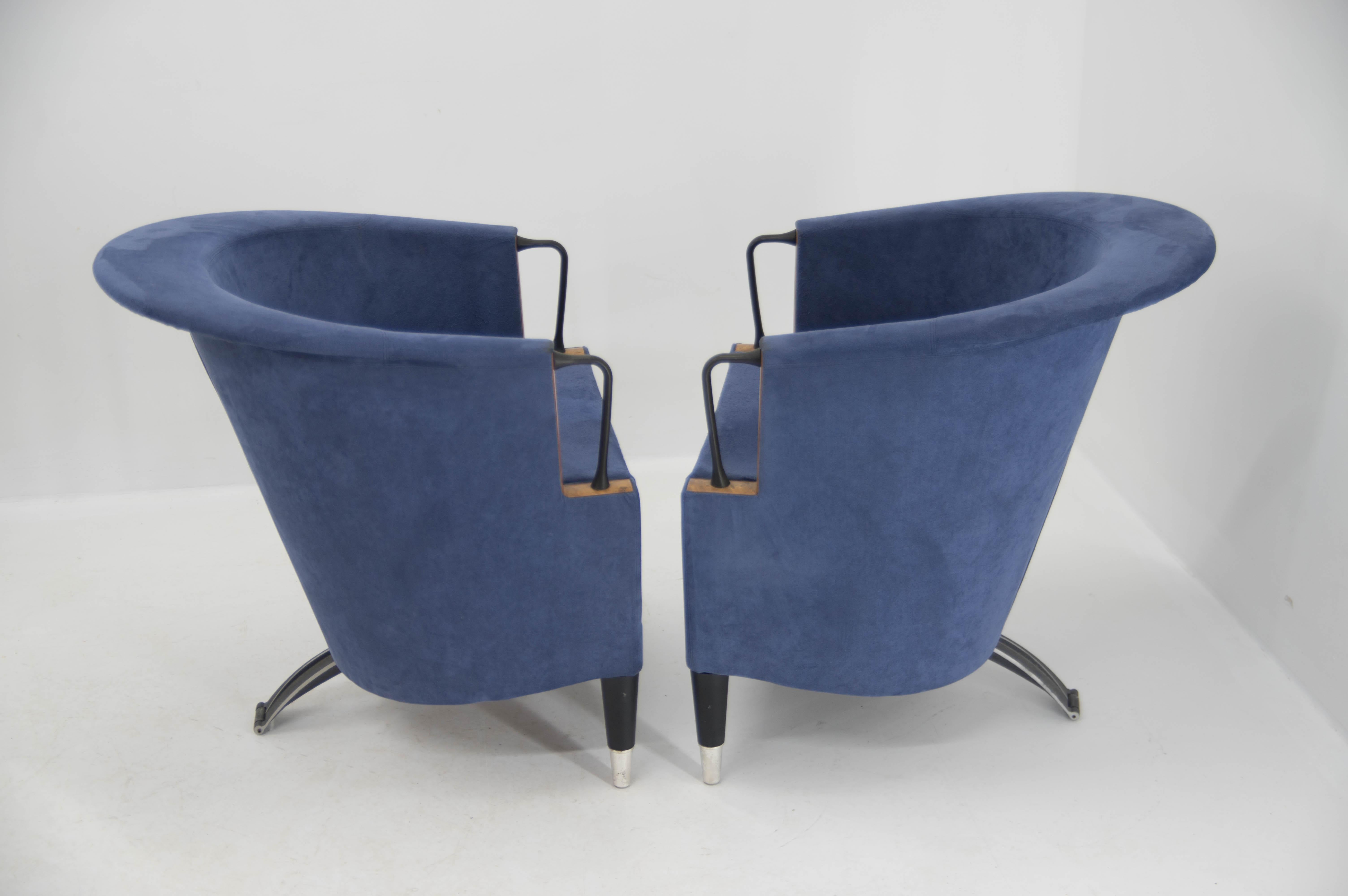 Late 20th Century Set of Two Armchairs by Paolo Piva for B&B Italia, 1980s For Sale