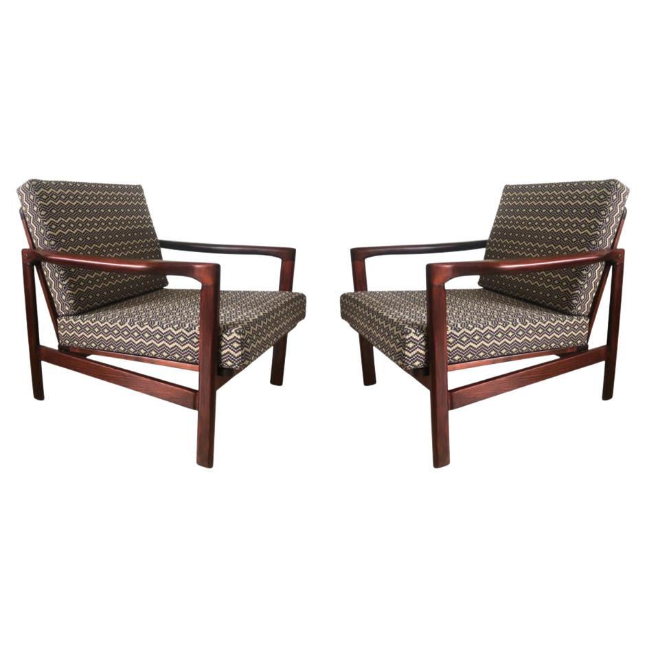 Set of Two Armchairs by Zenon Bączyk, Gaston Y Daniela Upholstery, Europe, 1960s For Sale