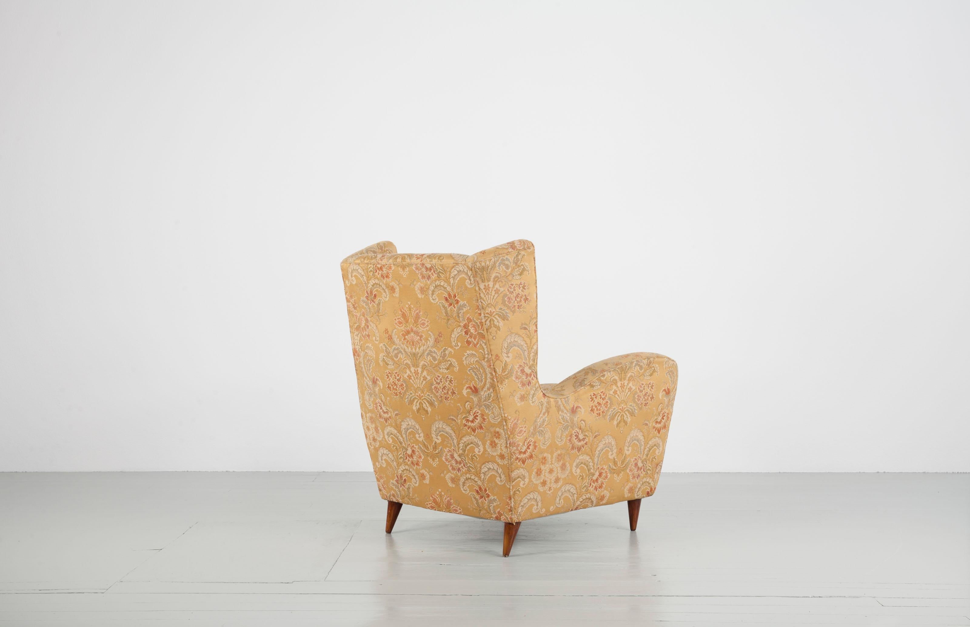 Textile Melchiorre Bega Set of Two Ornamental Armchairs, 1950s