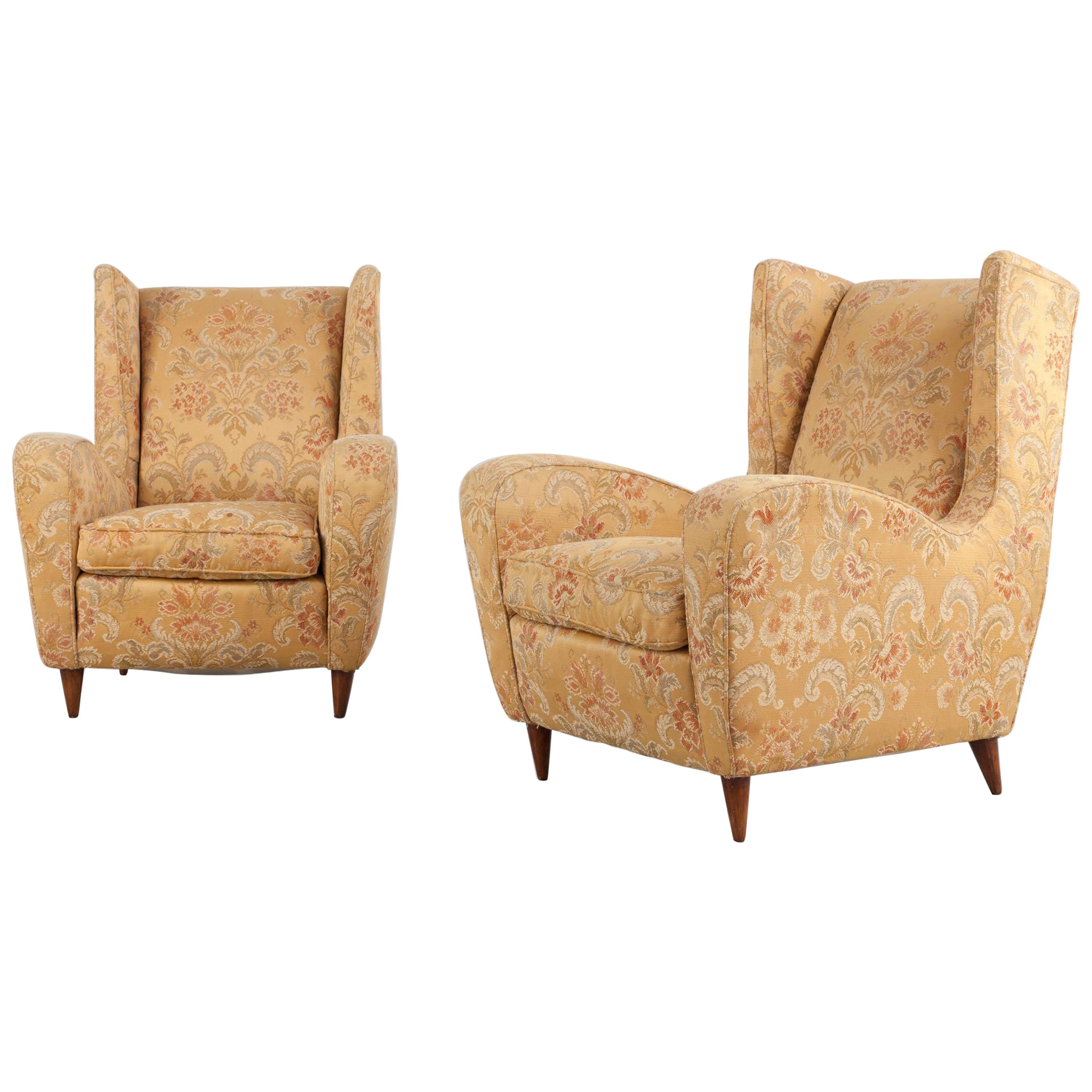 Melchiorre Bega Set of Two Ornamental Armchairs, 1950s