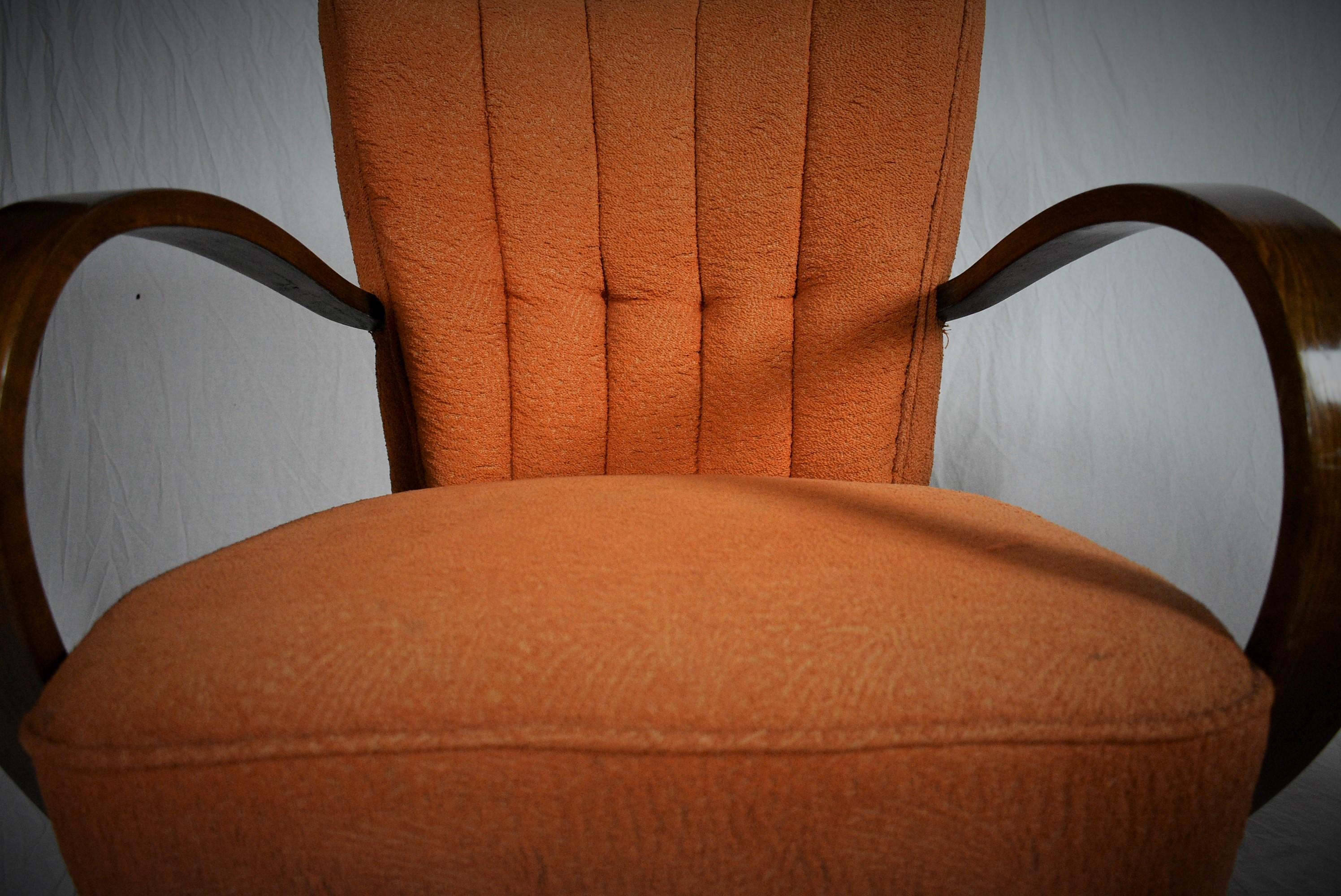Set of Two Armchairs Designed by Jindřich Halabala, Model H-237 For Sale 4