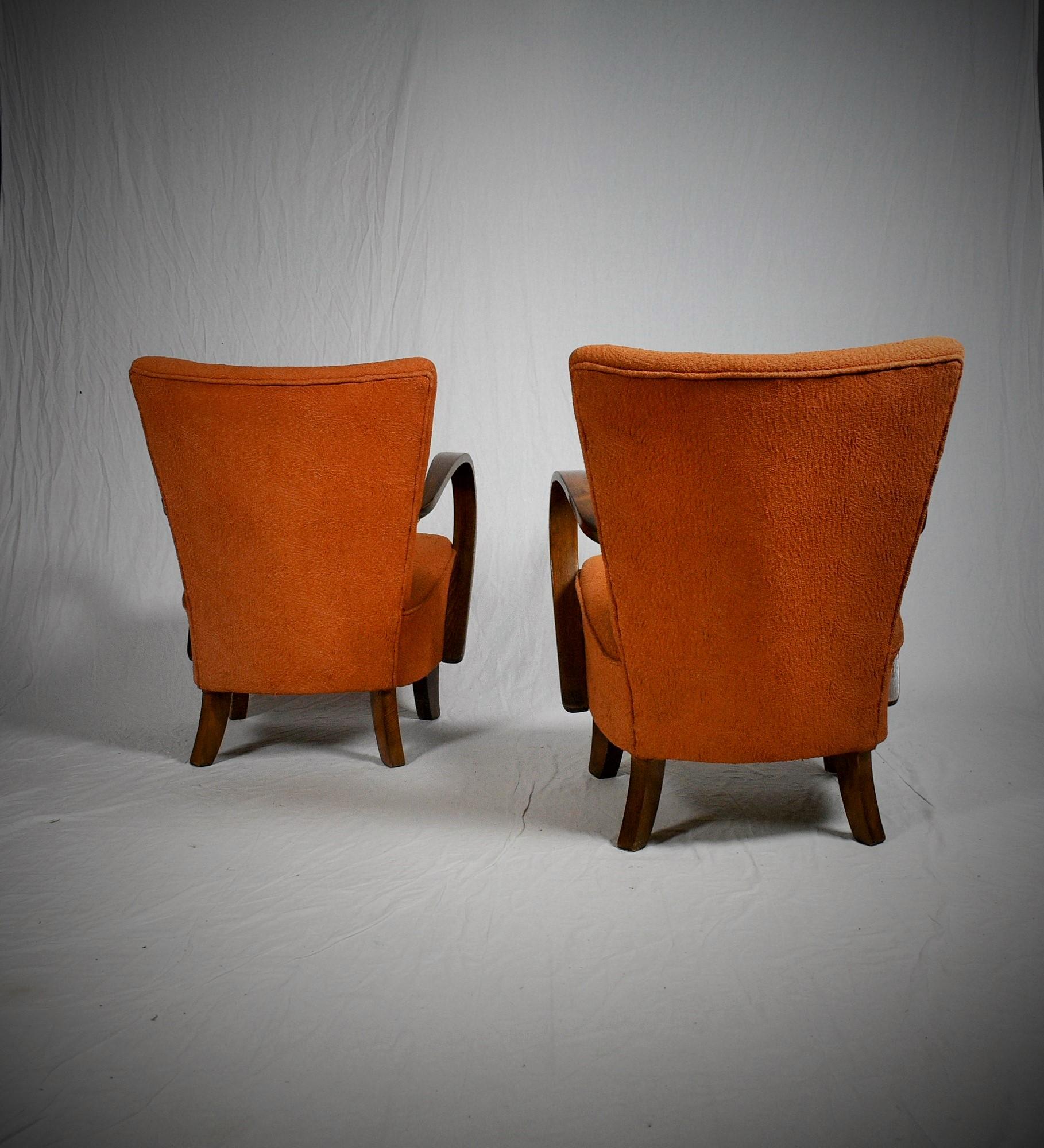 Set of Two Armchairs Designed by Jindřich Halabala, Model H-237 In Good Condition For Sale In Praha, CZ