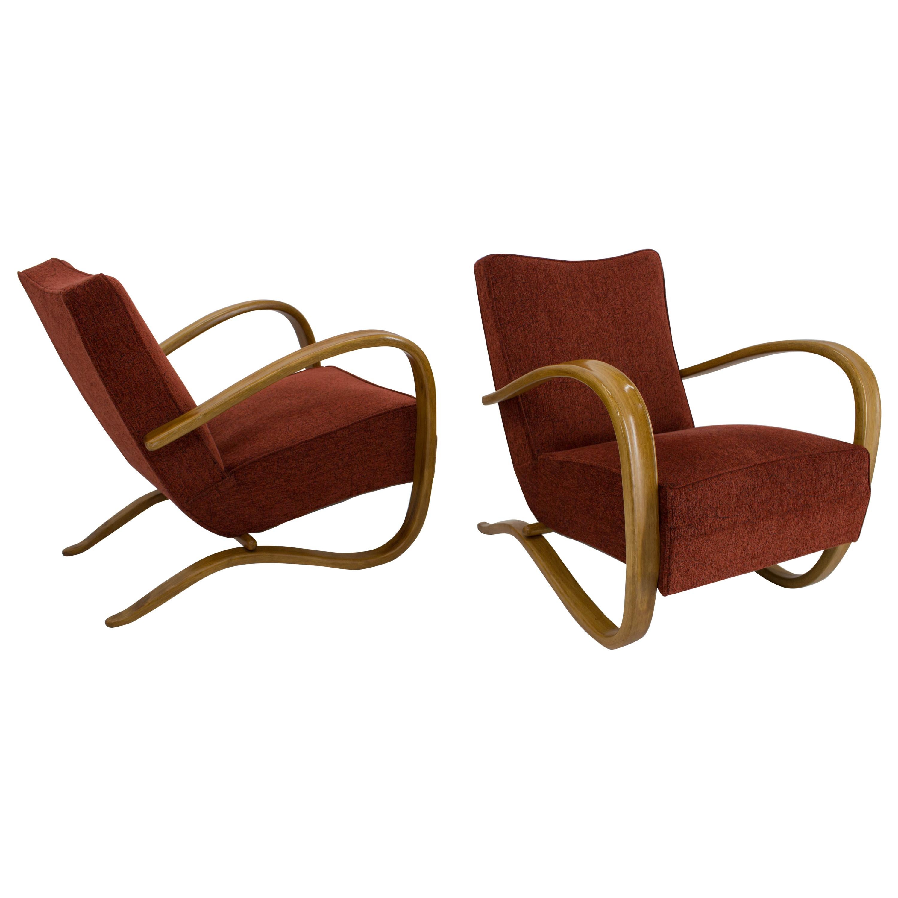 Set of Two Armchairs H269 by Jindrich Halabala, 1940s